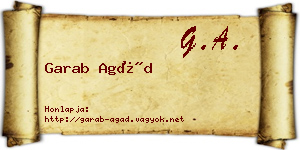 Garab Agád névjegykártya